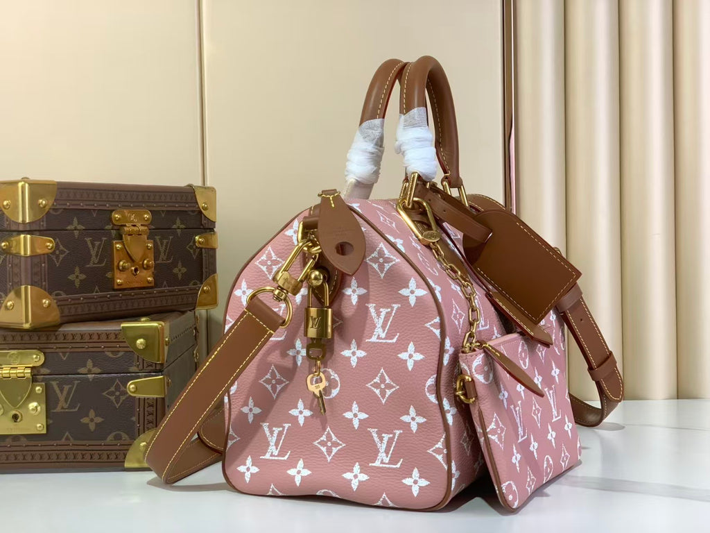 Louis Vuitton    M14064 Nude Pink & Brown Monogram Leather Handbag 30