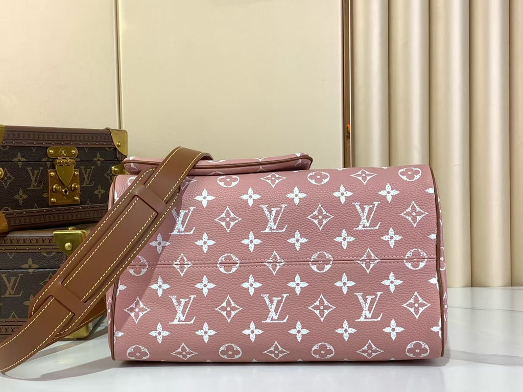Louis Vuitton    M14064 Nude Pink & Brown Monogram Leather Handbag 30