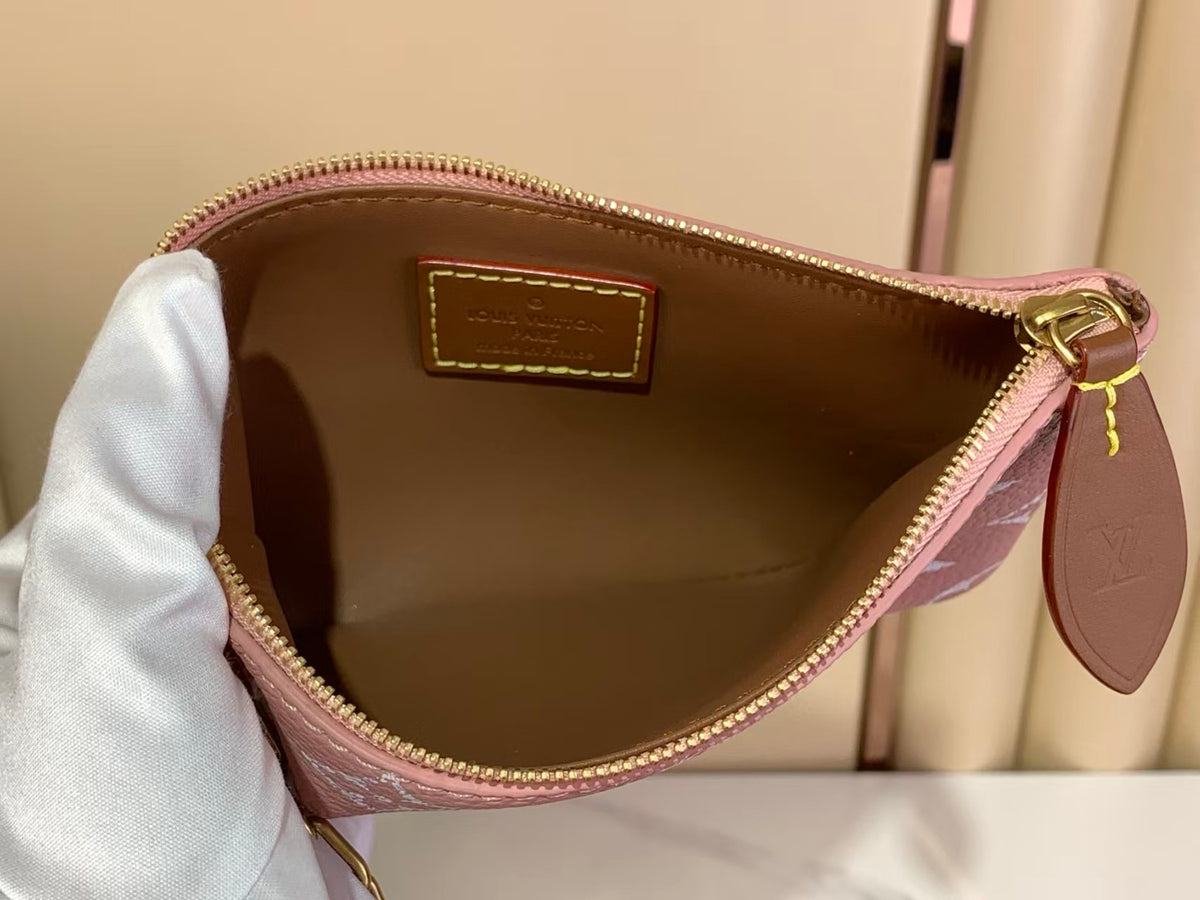 Louis Vuitton    M14064 Nude Pink & Brown Monogram Leather Handbag 30