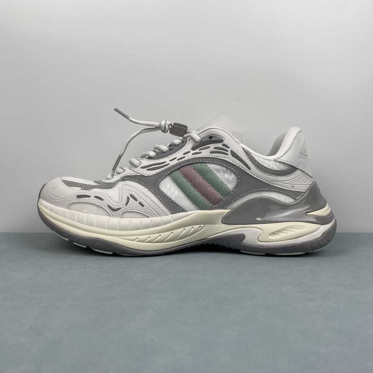Gucci  White & Grey Chunky Lace-Up Sneakers