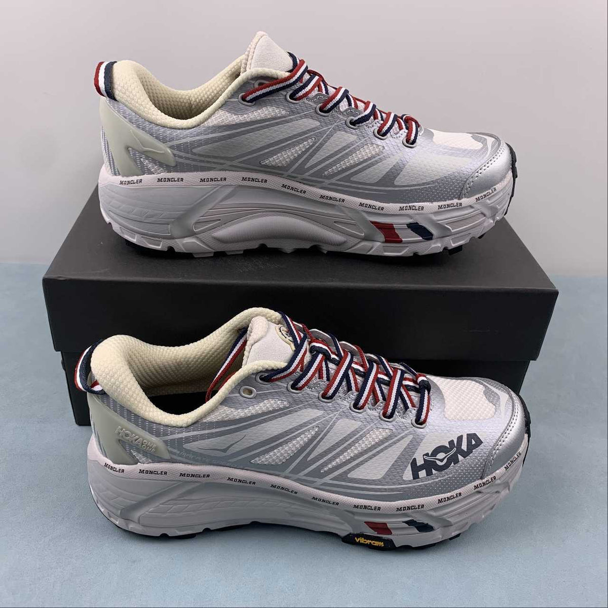 HOKA x Moncler Collaboration Sneakers – Silver/White
