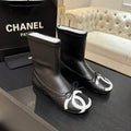 Chanel CC Logo Quilted Ballet Ankle Boots