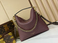 Louis Vuitton Plum Shoulder Bag with Monogram Strap & Gold Chain