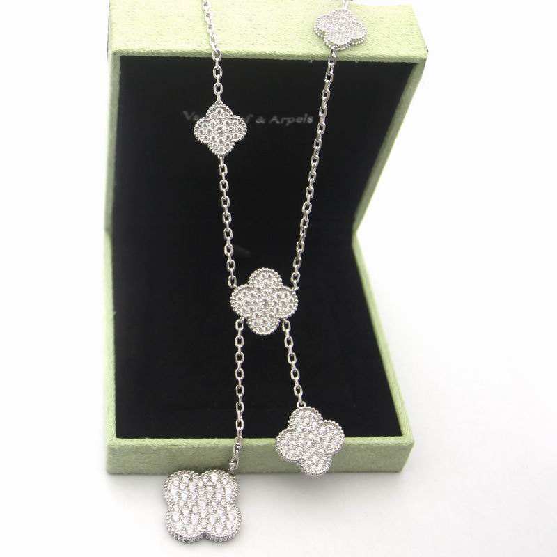 Van Cleef & Arpels Clover-Motif Drop Necklace
