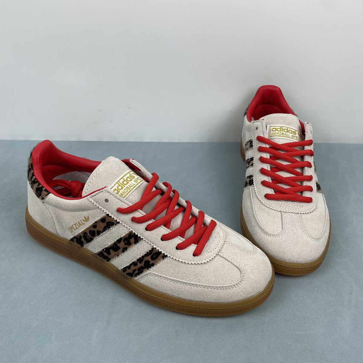 adidas Handball Spezial Shoes – Cream, Leopard Print & Red BD7622