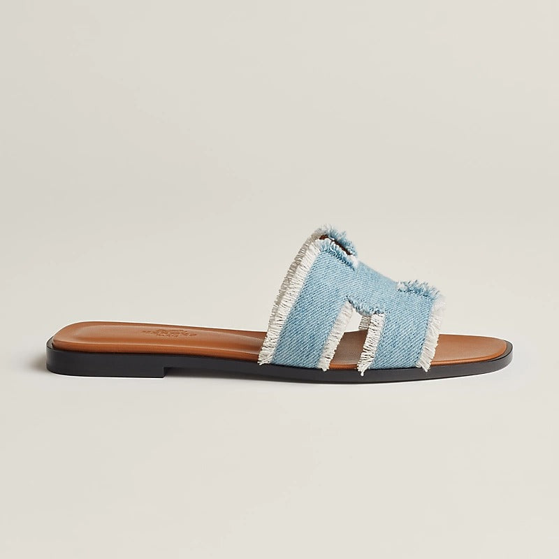 HERMES 0RAN SANDAL BLEU CLAIR
